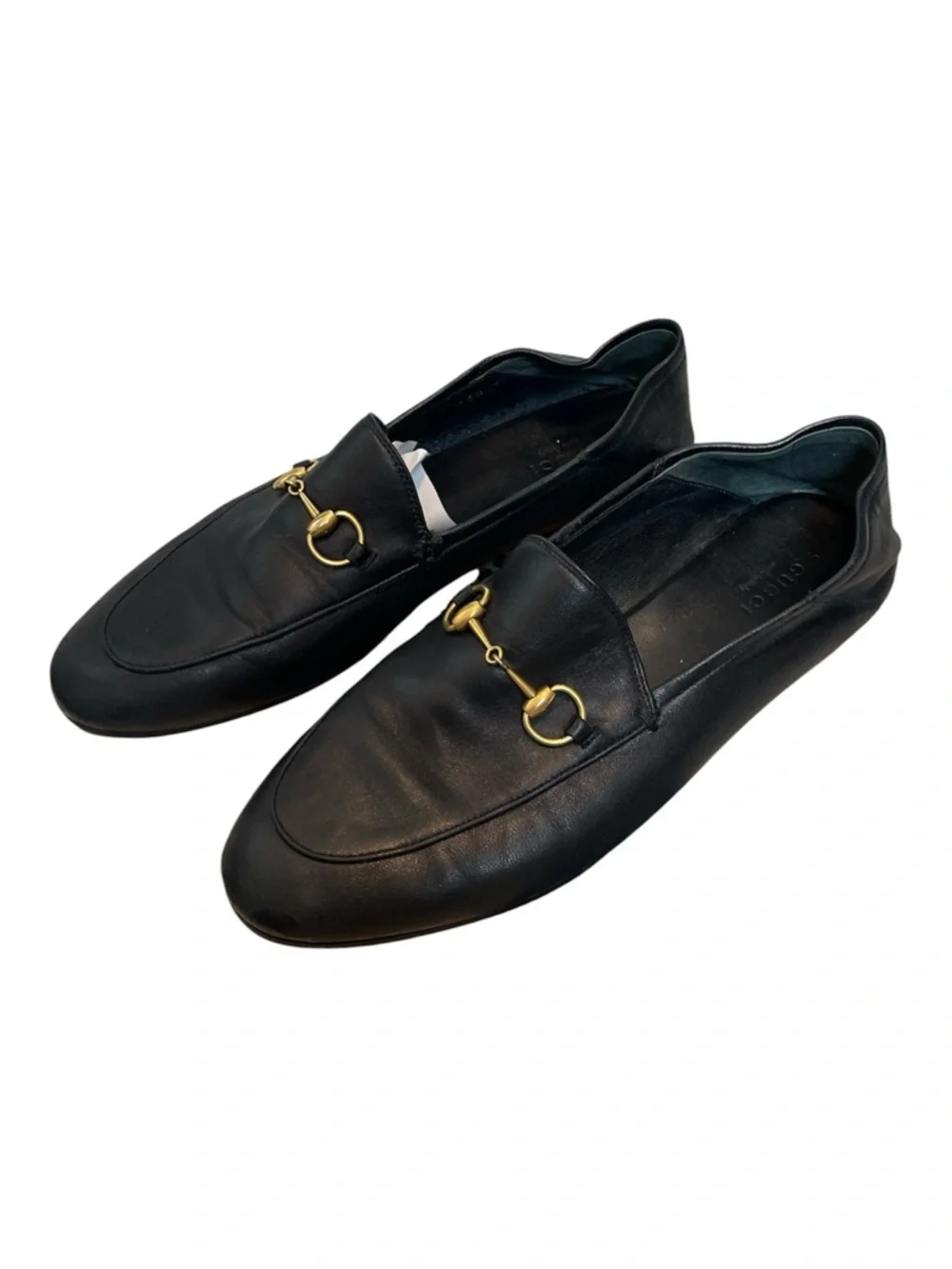 GUCCI Brixton Black Leather Horsebit Convertible Loafers Mules Clogs Slides 38.5
